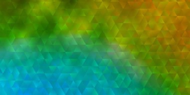 Açık mavi, çokgen şekilli sarı vektör deseni. Soyut üçgenli dekoratif tasarım. İniş sayfaları için şablon.