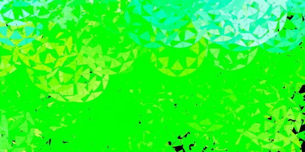 Hellgrüner Gelber Vektorhintergrund Mit Dreiecken Illustration Mit Abstrakten Bunten Dreiecksformen — Stockvektor
