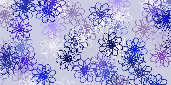 Hellrosa Blauer Vektor Natürliches Kunstwerk Mit Blumen Einfache Farbige Illustration — Stockvektor