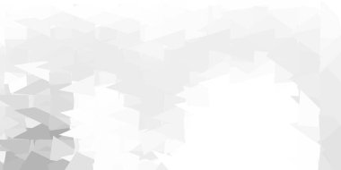 Açık gri vektör geometrik çokgen düzeni. Üçgenli çokgen biçiminde gradyan çizimi. Web uygulamalarınız için duvar kağıdı.