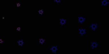 Koyu mavi, hastalık sembollü sarı vektör dokusu. Değişik tıbbi şekillere sahip renkli soyut çizimler. Karantina olayları için en iyi tasarım.