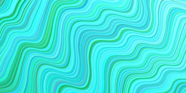 Açık mavi, yeşil çizgili vektör arka plan. Değişken çizgileri olan renkli geometrik örnek. Web siteniz için soyut tasarım.