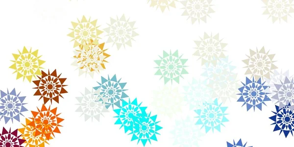美しい雪の結晶とライトブルー 黄色のベクトルレイアウト 抽象的なグラデーションカラフルな雪片と雪の要素 ビジネスのためのクリスマスデザイン — ストックベクタ
