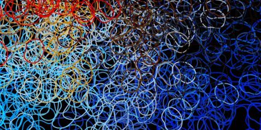 Koyu mavi, soyut şekilli sarı vektör deseni. Gradyan rastgele formlarla modern soyut illüstrasyon. Web siteniz için basit illüstrasyon.