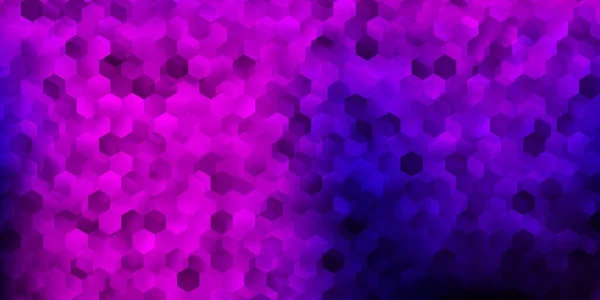 深紫色矢量纹理与彩色六边形 创造性的模糊背景与彩色的简单六边形 设计你的社交网络 — 图库矢量图片
