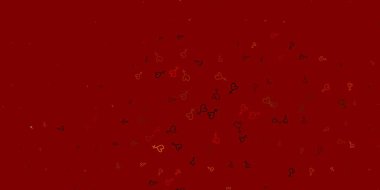 Feminizm elementleriyle açık turuncu vektör deseni. Modern stilde eğilim gösteren renkli feminizm sembolleri. Kadınların gücünü göstermek için en iyi tasarım..