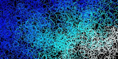 Memphis şekilli koyu mavi vektör dokusu. Soyut tarzda, gradyan formlarda basit tasarım. Reklamlarınız için modern tasarım.