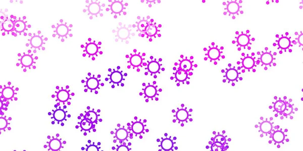 Textura Vectorial Púrpura Claro Con Símbolos Enfermedad Diseño Sencillo Estilo — Vector de stock