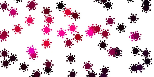 Ljusrosa Vektor Bakgrund Med Virus Symboler Färgglad Abstrakt Illustration Med — Stock vektor