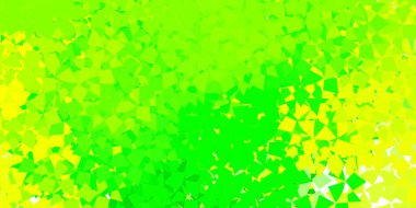 Açık yeşil, üçgen şekilli sarı vektör düzeni. Renkli soyut üçgenli web materyali çizimi. Duvar kağıtlarınız için tasarım.