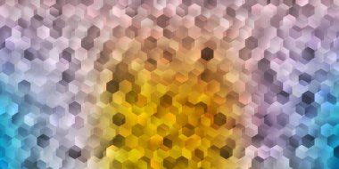 Açık mavi, Memphis şekilli sarı vektör dokusu. Soyut tarzda, gradyan formlarda basit tasarım. Cep telefonları için arka plan.