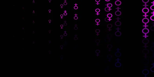 Plantilla Vectorial Rosa Oscuro Con Signos Mujer Negocios Coloridos Símbolos — Vector de stock