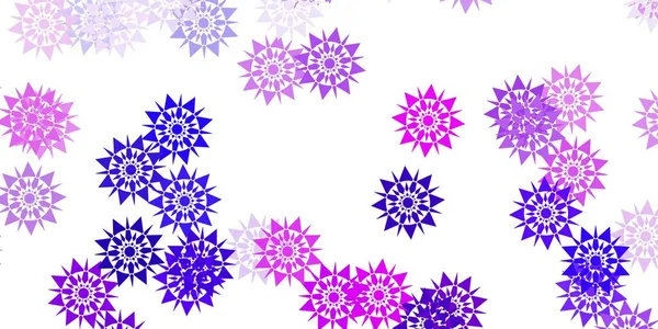 Plantilla Vectorial Rosa Púrpura Claro Con Copos Nieve Hielo Gradiente — Archivo Imágenes Vectoriales