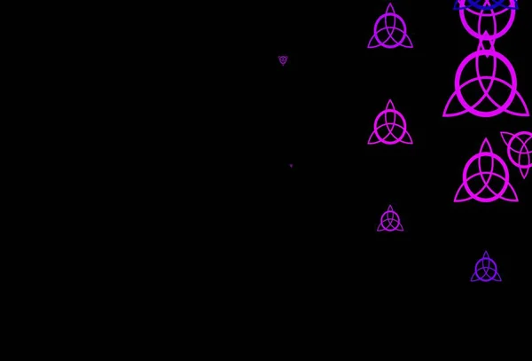 Fondo Vectorial Púrpura Oscuro Con Símbolos Ocultos Coloridos Símbolos Místicos — Archivo Imágenes Vectoriales