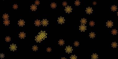 Koyu yeşil, sarı vektör arkaplan ve rastgele şekiller. Basit gradyan şekilli renkli bir çizim. Duvar kağıdı seti için zarif tasarım.