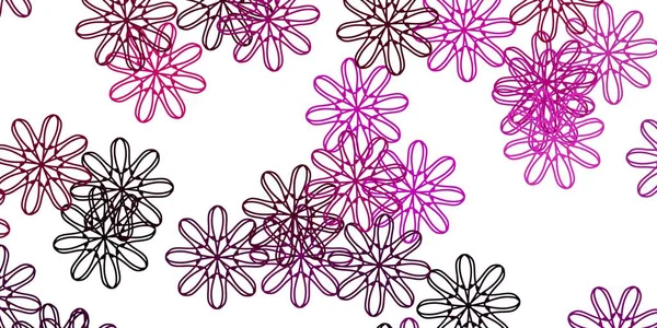 Hellrosa Vektor Doodle Hintergrund Mit Blumen Abstrakte Illustration Mit Blumen — Stockvektor