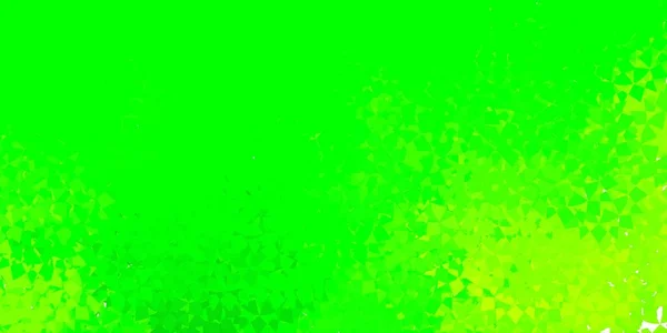 Ljusgrön Gul Vektorstruktur Med Slumpmässiga Trianglar Illustration Med Abstrakta Färgglada — Stock vektor