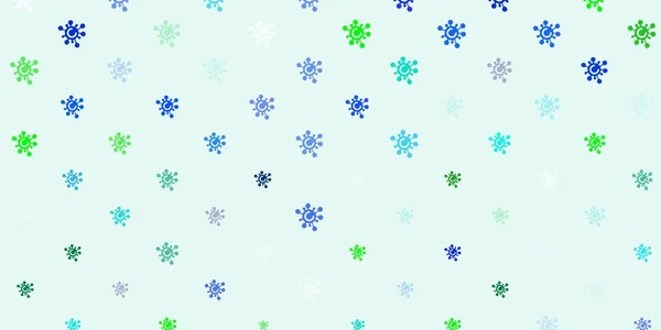 Plantilla Vectorial Azul Claro Verde Con Signos Gripe Ilustración Abstracta — Vector de stock