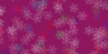 Açık yeşil, çiçekli kırmızı vektör karalama şablonu. Soyut renkli çiçekli gradyan çizimi. Bahar partileri için renkli desen.