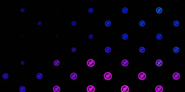 Tmavá Růžová Modrá Vektorová Kulisa Symboly Viru Abstraktní Ilustrace Tvary — Stockový vektor