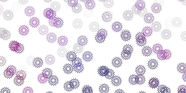 Modèle Doodle Vectoriel Violet Clair Rose Avec Des Fleurs Fleurs — Image vectorielle
