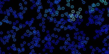 Esrarengiz işaretli koyu mavi vektör şablonu. Gradyan simya şekilli renkli bir illüstrasyon. Doğaüstü tasvirler için basit tasarım.