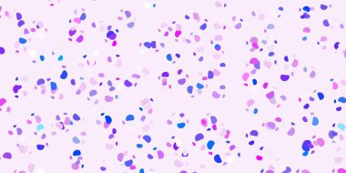 Açık mavi, Memphis şekilli kırmızı vektör dokusu. Gradyan rastgele formlarla modern soyut illüstrasyon. İşiniz için akıllı tasarım.