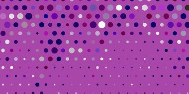 Açık mor, diskleri olan pembe vektör dokusu. Renkli çember şekilli modern soyut illüstrasyon. Broşürler, broşürler için desen.