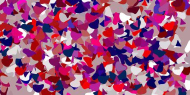 Açık mavi, kaotik şekilli kırmızı vektör arkaplanı. Soyut tarzda, gradyan formlarda basit tasarım. Cep telefonları için arka plan.