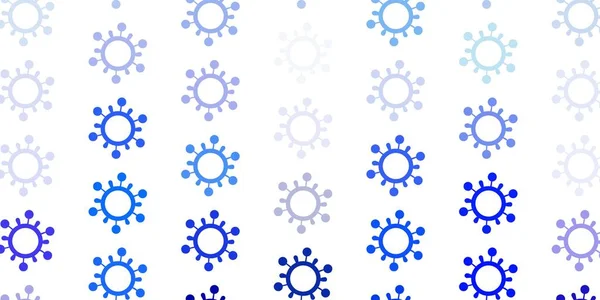 Rosa Claro Telón Fondo Vector Azul Con Símbolos Virus Coloridos — Archivo Imágenes Vectoriales