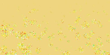 Açık yeşil, parlak kar taneleriyle kırmızı vektör dokusu. Buzlu, karlı, kar taneli basit bir çizim. Yeni yıl web siteleri deseni.