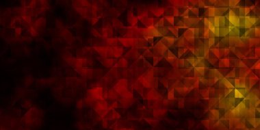 Açık kırmızı, kristalli sarı vektör şablonu, üçgenler. Üçgenli soyut gradyan çizimi. İniş sayfaları için şablon.