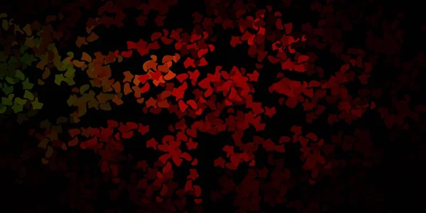 Темно Зеленый Красный Векторный Узор Цветами Красочные Абстрактные Формы Градиентом — стоковый вектор