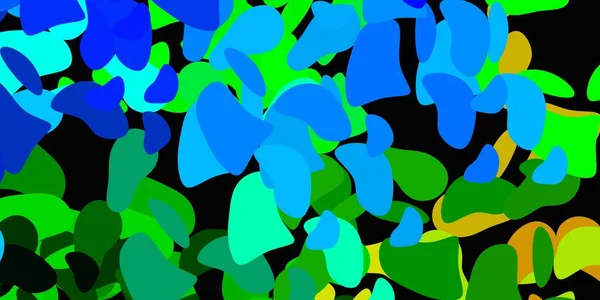 Hellblaue Grüne Vektorvorlage Mit Abstrakten Formen Illustration Mit Farbenfrohen Formen — Stockvektor