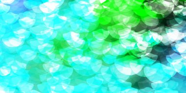 Açık mavi, benekli yeşil vektör arkaplan. Baloncuklu gradyan tarzda soyut dekoratif tasarım. Broşürler, broşürler için desen.