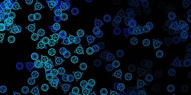 Din sembollü koyu mavi vektör dokusu. Gotik eğilimli soyut illüstrasyon. Gizemli, mistik tasarımlar için arkaplan.