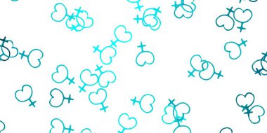 Açık yeşil vektör şablonu ve iş kadını işaretleri. Kadın gücünün resmedildiği soyut bir çizim. Kadınların gücünü göstermek için en iyi tasarım..