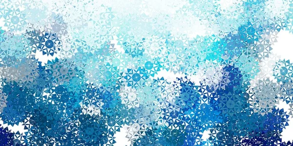 Texture Vettoriale Azzurra Con Fiocchi Neve Brillanti Elementi Neve Colorati — Vettoriale Stock