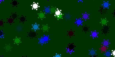 Virüs sembollü hafif çoklu renk vektör arkaplanı. Değişik tıbbi şekillere sahip renkli soyut çizimler. Sağlık korunması için duvar kağıdı.