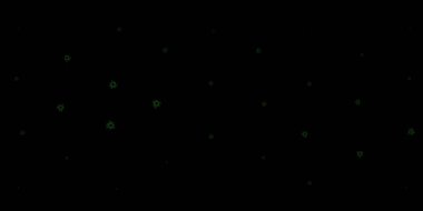 Koyu yeşil, üzerinde grip belirtileri olan sarı vektör şablonu. Basit ve soyut bir şekilde renkli hastalık sembolleri. Karantina olayları için en iyi tasarım.