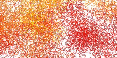 Koyu turuncu arkaplan ve eğriler. Renkli çizimler, kıvrımlardan oluşur. İş broşürleri, broşürler için desen