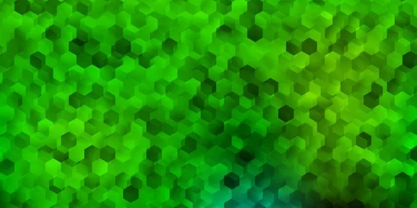 Fondo Verde Claro Vector Amarillo Con Lote Hexágonos Fondo Desenfoque — Vector de stock