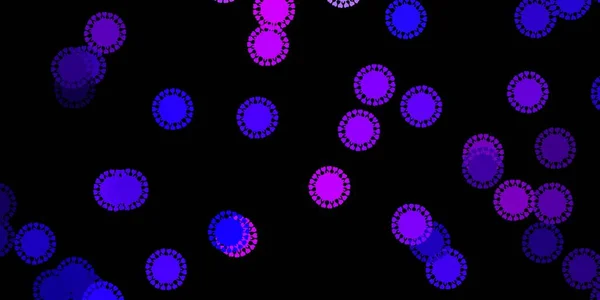 Dark Purple Fondo Vectorial Rosa Con Símbolos Covid Coloridos Símbolos — Vector de stock