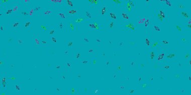 Açık Pembe, üzerinde kadın güç sembolleri olan yeşil vektör arkaplan. Değişken feminizm şekilli renkli bir illüstrasyon. Duvar kağıtları için zarif tasarım.