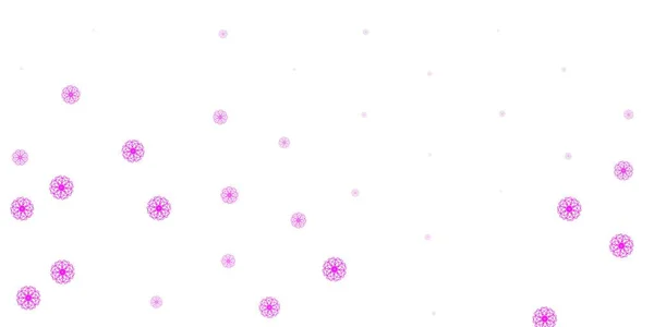 Светло Фиолетовый Розовый Векторный Фон Цветками Простой Дизайн Цветами Абстрактном — стоковый вектор