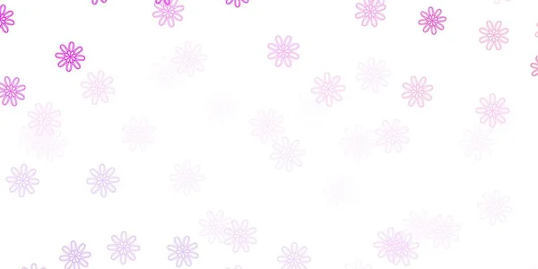 Hellviolette Rosa Vektorkulisse Mit Blumen Bunte Blumen Natürlichem Stil Auf — Stockvektor