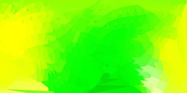 Светло Зеленый Желтый Векторный Треугольник Современная Абстрактная Иллюстрация Многоугольными Треугольниками — стоковый вектор
