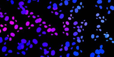 Koyu mavi, kırmızı vektör arkaplan ve kaotik şekiller. Soyut tarzda renkli şekilli bir illüstrasyon. İşiniz için akıllı tasarım.