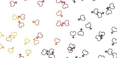 İş kadını işaretli açık sarı vektör şablonu. Değişken feminizm şekilli renkli bir illüstrasyon. Kadınların gücünü göstermek için en iyi tasarım..