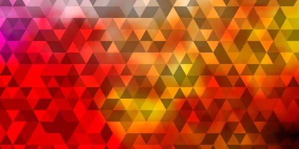 Светло Красная Желтая Векторная Текстура Триангулярным Стилем Треугольники Абстрактном Фоне — стоковый вектор